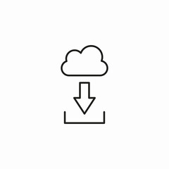 cloud download arrow icon sign vector