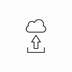 cloud upload arrow icon sign vector