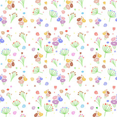 Pastel floral seamless pattern, Sofe color Flower fabric design 