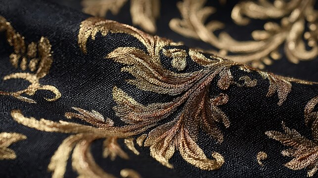 Close-up of a golden dragon head on a carpet with a snake and reptile-themed design