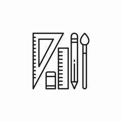 drawing tools supplies icon sign vector