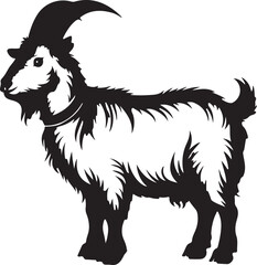 Elegant angora goat silhouette for farm and countryside designs