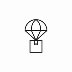 parachute delivery box icon sign vector