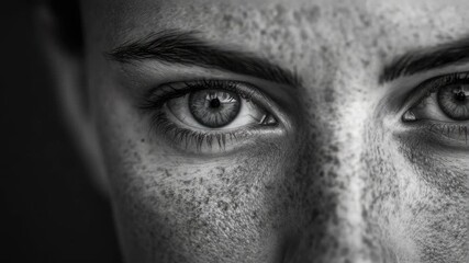 A close-up portrait of a person with eyes focused inwards, evoking emotion and contemplation. This  is vibrant and textured, with a focus on the artistic expression.