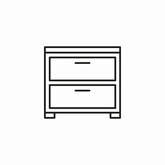 two drawer cabinet icon sign vector