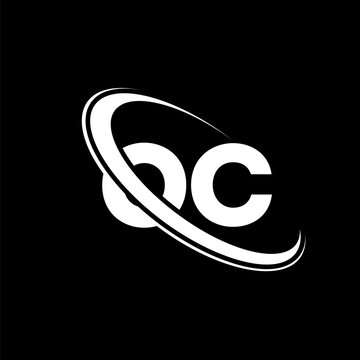 OC logo. O C design. White OC letter. OC/O C letter logo design. Initial letter OC linked circle uppercase monogram logo.