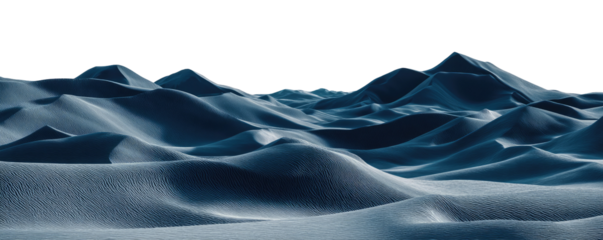 Dark, undulating landscape of sculpted, smooth peaks