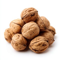 A pile of fresh walnuts, perfect for snacking or baking. These nuts offer a crunchy texture and delicious flavor.