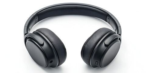 Wireless headphones isolated on clean white background for music and tech use