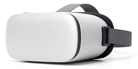 Modern VR headset isolated on clean white background for gaming and digital reality