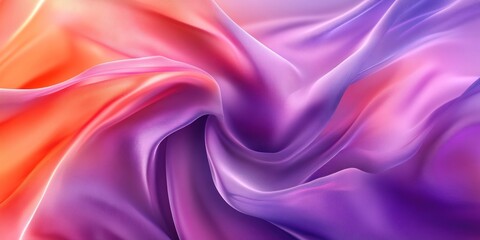 Obraz premium Abstract Silk Waves: A Symphony of Orange and Purple Hues