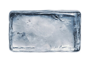 Rectangular ice cube in plastic container