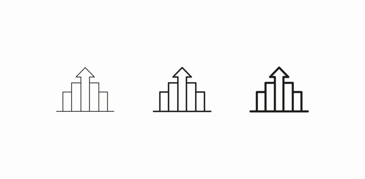 bar chart upward growth icon sign vector