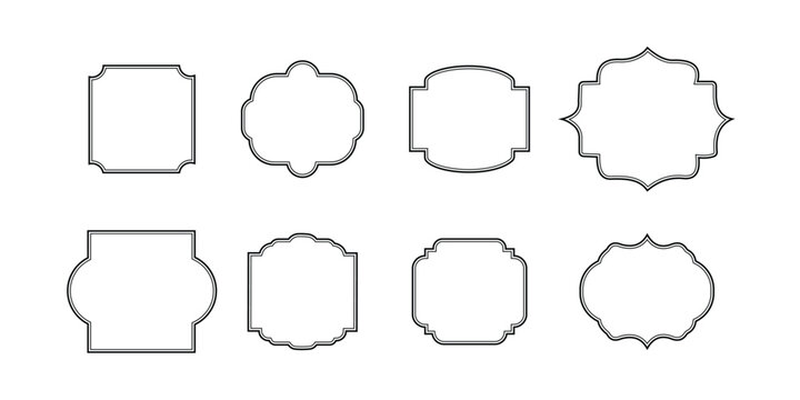 Vintage ornament frame design. Decorative border frames, retro style, fhoto frame for photo collage, stories and social media. Vector illustration.