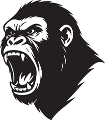 Angry gorilla silhouette expressing rage and frustration