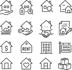 Fototapeta premium Real Estate and House Icons