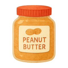PNG Illustrated peanut butter jar design.