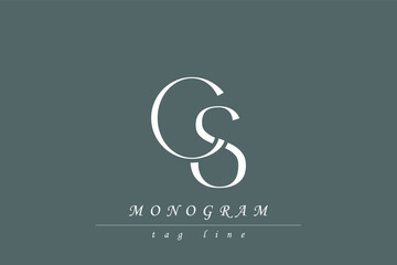 Fototapeta premium CS Initials Stylized Monogram Design Featuring Intertwined. Artistic representation of monogram initials creatively arranged and displayed.