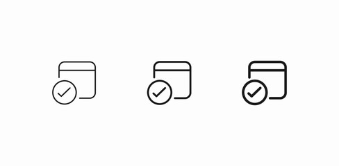 calendar with check icon sign vector