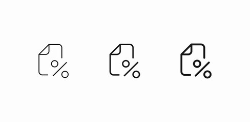 document with percentage icon sign vector