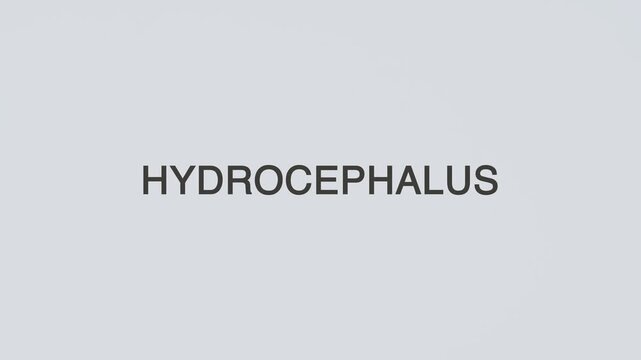 Hydrocephalus concept word hand holding stethoscope on white background for brain monitoring, diagnosis, treatment, prevention, wellness, and neurological awareness