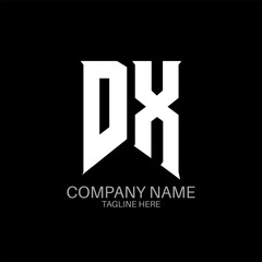 DX Letter Logo Design. Initial letters DX gaming's logo icon for technology companies. Tech letter DX minimal logo design template. DX letter design vector with white and black colors. DX