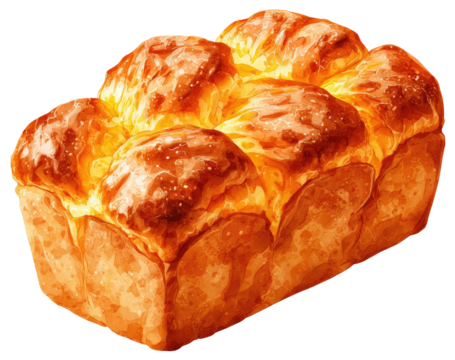 Golden, glazed bread loaf with raised bumps