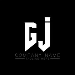 GJ Letter Logo Design. Initial letters GJ gaming's logo icon for technology companies. Tech letter GJ minimal logo design template. GJ letter design vector with white and black colors. GJ