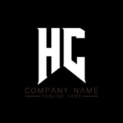 HC Letter Logo Design. Initial letters HC gaming's logo icon for technology companies. Tech letter HC minimal logo design template. HC letter design vector with white and black colors. HC