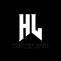 HL Letter Logo Design. Initial letters HL gaming's logo icon for technology companies. Tech letter HL minimal logo design template. HL letter design vector with white and black colors. HL