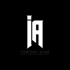 IA Letter Logo Design. Initial letters IA gaming's logo icon for technology companies. Tech letter IA minimal logo design template. IA letter design vector with white and black colors. IA