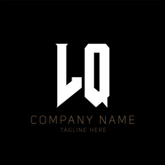 LQ Letter Logo Design. Initial letters LQ gaming's logo icon for technology companies. Tech letter LQ minimal logo design template. LQ letter design vector with white and black colors. LQ