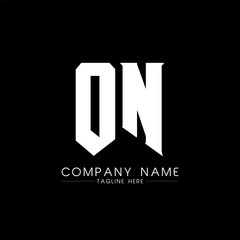 ON Letter Logo Design. Initial letters ON gaming's logo icon for technology companies. Tech letter ON minimal logo design template. ON letter design vector with white and black colors. ON