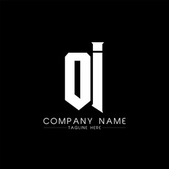 OI Letter Logo Design. Initial letters OI gaming's logo icon for technology companies. Tech letter OI minimal logo design template. OI letter design vector with white and black colors. OI