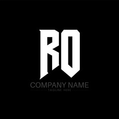 RO Letter Logo Design. Initial letters RO gaming's logo icon for technology companies. Tech letter RO minimal logo design template. RO letter design vector with white and black colors. RO