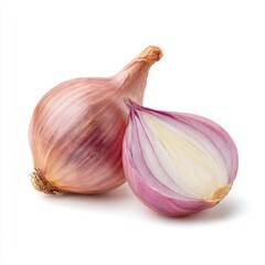 Fresh red onion whole and half cut, perfect for culinary purposes. The image focuses on the detail of the textures and layers of this fresh produce