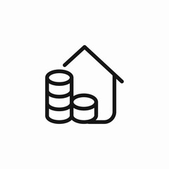 house money coins icon sign vector