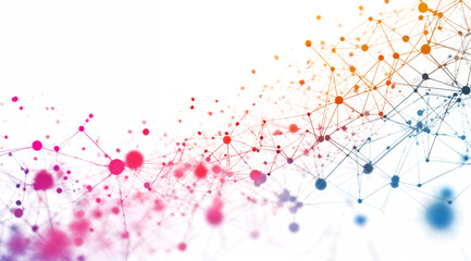 Abstract Network Design With Colorful Dots and Connections Creating a Vibrant Visual Display in a Modern Style Generative AI