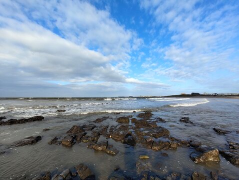 Rocky Shoreline with Ocean Waves