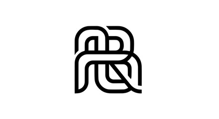 Abstract black symbol with thick interwoven continuous rounded lines creating a complex monogram.