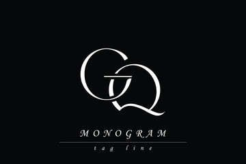 Fototapeta premium GQ Initials Stylized Monogram Design Featuring Intertwined. Artistic representation of monogram initials creatively arranged and displayed.