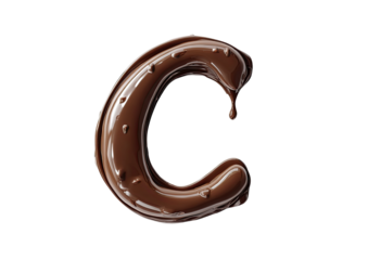 Melted chocolate letter "C