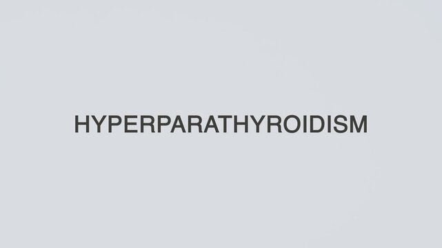 Hyperparathyroidism concept word hand holding stethoscope on white background for parathyroid monitoring, diagnosis, treatment, prevention, wellness, and endocrine health awareness