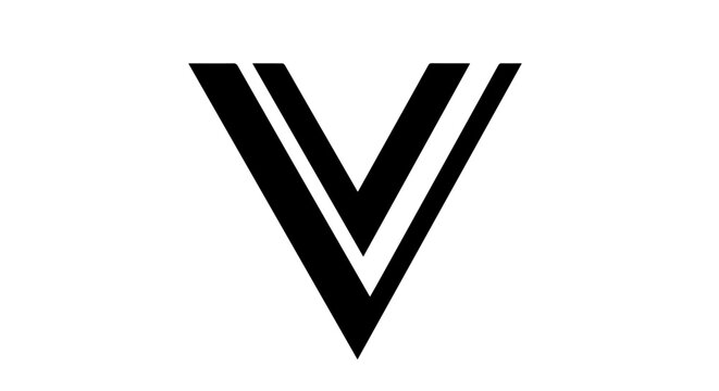 Minimalist black letter V logo icon composed of three bold angular parallel lines.