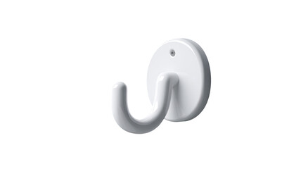 White wall hook, round base