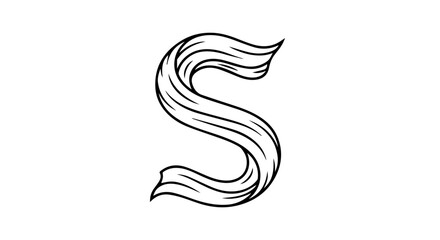 Stylized calligraphic letter S with flowing hairlike line art texture.