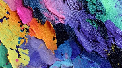 A Vibrant Abstract Composition of Mixed Paint Textures Showcases a Kaleidoscope of Colorful Layers Emanating Creativity and Artistic Expression