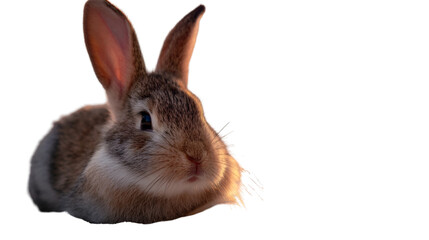 Obraz premium Closeup portrait of a brown rabbit isolated on transparent background