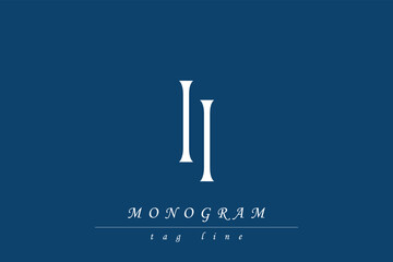 II Initials Stylized Monogram Design Featuring Intertwined. Artistic representation of monogram initials creatively arranged and displayed.