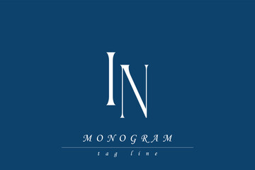 IN Initials Stylized Monogram Design Featuring Intertwined. Artistic representation of monogram initials creatively arranged and displayed.